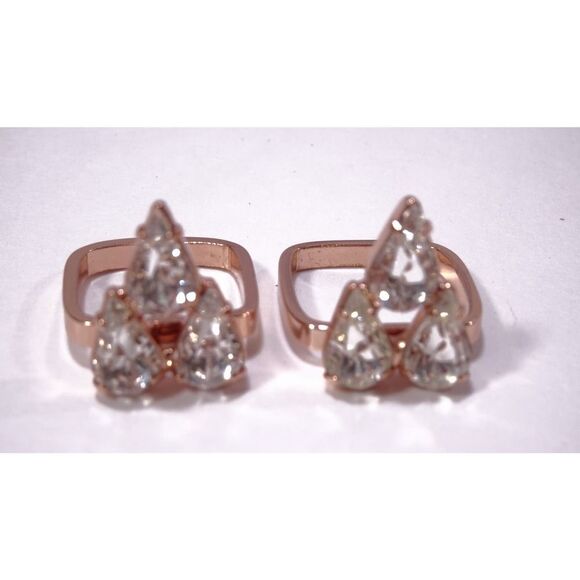Joomi Lim Women's Rose Gold Swarovski Gemstone Tear Ring Sz 6 NWOT 120 - Picture 2 of 8